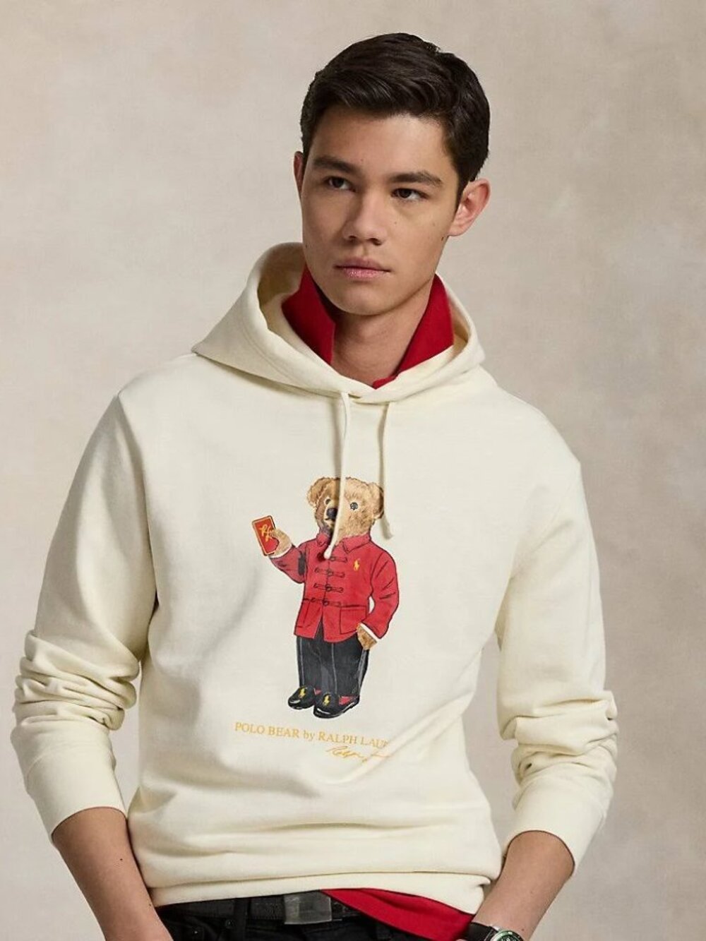 NEW POLO RALPH LAUREN Lunar New Year Polo Bear Hoodie Beige 3XB MSRP: $188 - Picture 2 of 4